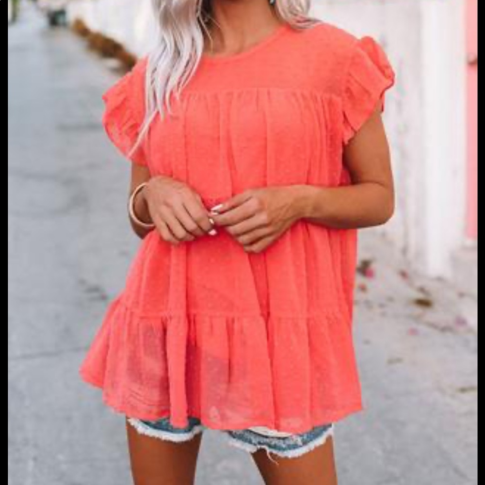 Shop impressions coral shift top